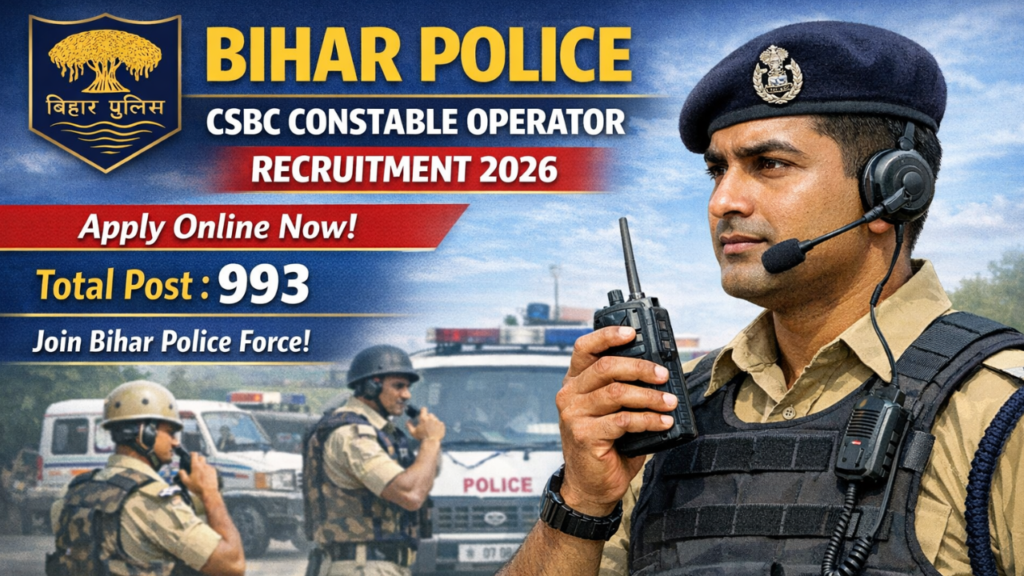Bihar Police Constable Operator Recruitment 2026 : Total 993 Post, Online Form, Salary 2 Bihar Police CSBC Constable Operator Recruitment 2026